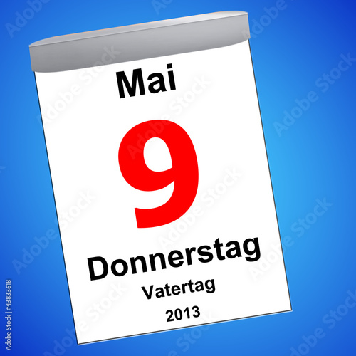 Illustration: Kalender auf blau - 09.05.2012 - Vatertag Kalender auf blau - 09.05.2012 - Vatertag