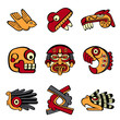 Aztec animal and abstract symbols