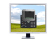 Monitor showing a software softphone