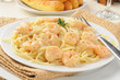 Shrimp scampi with garlic butter sauce