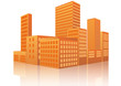 city 3d sunset