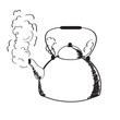 a boiling kettle and steam.