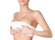 Preparing to breast correction, isolated, white background