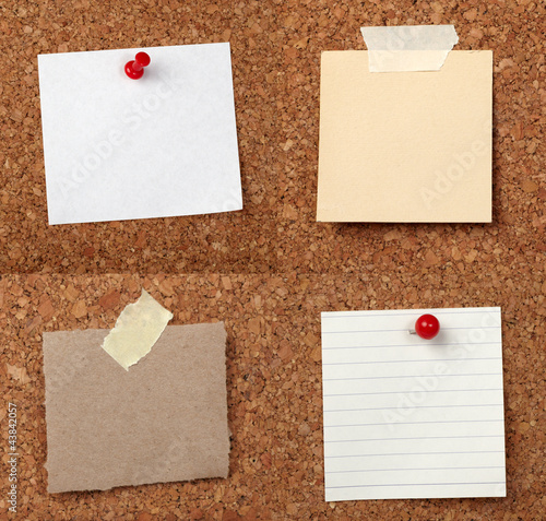 Photo: brown old paper note background cork board brown old paper note background cork board