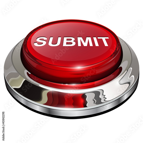 Vector: Submit button, 3d red glossy metallic icon Submit button, 3d red glossy metallic icon