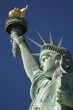 Close-up Portrait of Statue of Liberty Bright Blue Sky Close-up Portrait of Statue of Liberty Bright Blue Sky