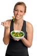 Foto: Woman Holding Salad Bowl and Fork Woman Holding Salad Bowl and Fork