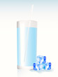 Illustration: A glass of water with ice cubes A glass of water with ice cubes