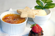 Creme Brûlée served in a ramekin dish
