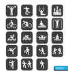 sports icons vector on black button