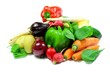 Fresh vegetables isolated on white background