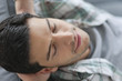 Close-up of a man resting