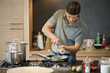 Man preparing food in the kitchen