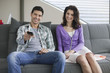 Couple watching television