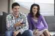 Couple watching television