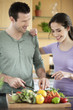 Couple cooking in the kitchen