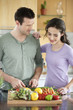 Couple cooking in the kitchen