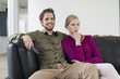 Couple watching television