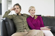 Couple watching television