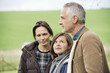 Happy family in a field