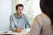 Business executive discussing with his client