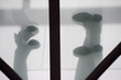 Pedestrians on glass floor