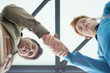 Businessmen shaking hands in an office