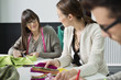 Fashion designers working in an office