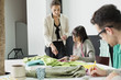 Fashion designers working in an office