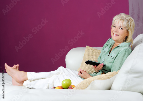Photo: woman resting at home woman resting at home