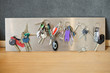 Assorted keys on a metal sheet