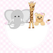 baby animals - leonessa, elefante, giraffa