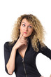 Business woman thinks