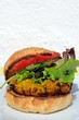 Veggie Burger on a Sesame Seed Bun © Arena Photo UK
