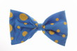 noeud papillon de clown bleu à pois jaune
