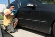 Photo: Thief steals car Thief steals car