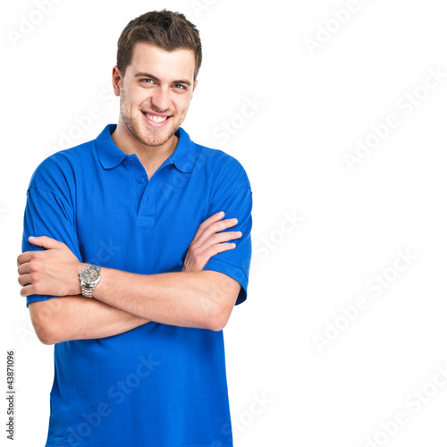 Photo: Handsome young man isolated on white Handsome young man isolated on white