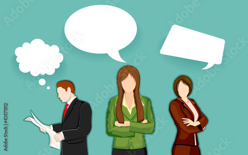 Vector: Business People with Chat Bubble Business People with Chat Bubble