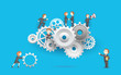 Business People on Cog Wheel