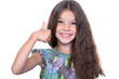 girl shows finger as sign that everything is fine