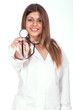female doctor holding a sthetoscope