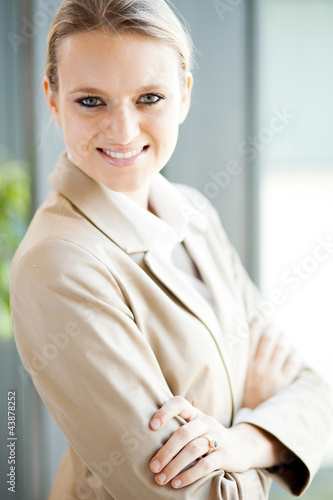 Photo: attractive young businesswoman closeup portrait attractive young businesswoman closeup portrait