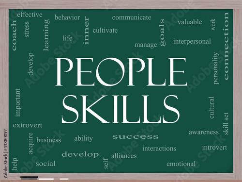 Photo: People Skills Word Cloud Concept on a Blackboard People Skills Word Cloud Concept on a Blackboard