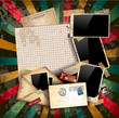 Vector: Vintage scrapbook composition with old style Vintage scrapbook composition with old style