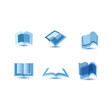 illustration of blue book icons