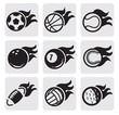 sports balls on fire