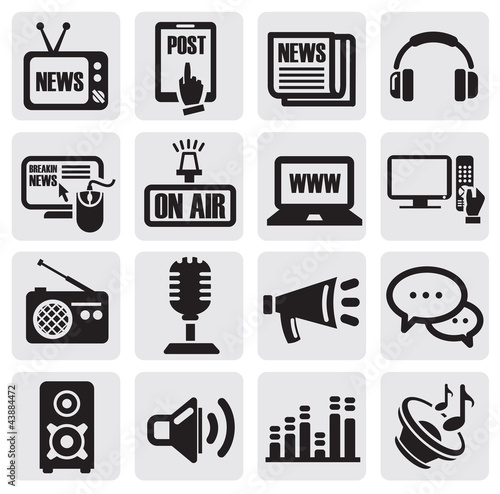 Vector: media icons set media icons set