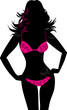Woman in bikini. Underwear with floral ornament