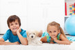 Kids with their pet