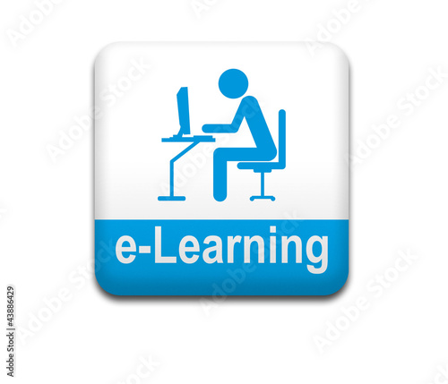 Illustration: Boton cuadrado blanco e-Learning Boton cuadrado blanco e-Learning